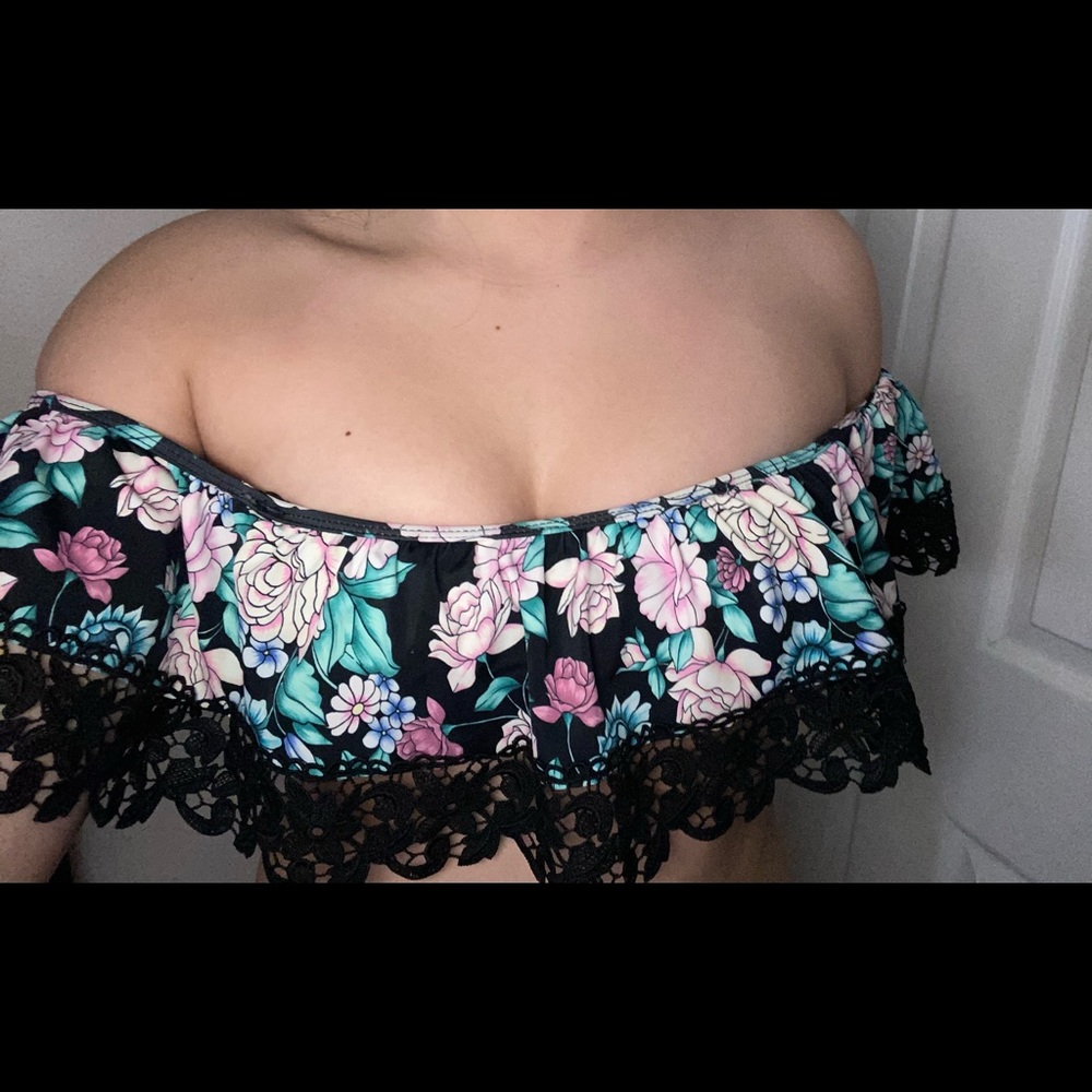 Floral bathing suit top